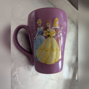Purple Mug Disney Monogram Princesses Cinderella Belle Aurora Yellow